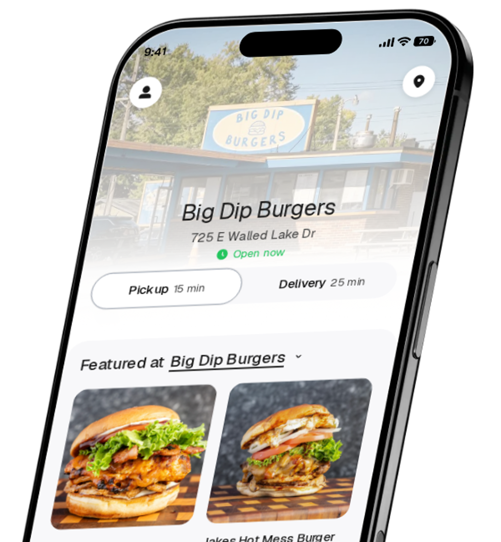 Big Dip Burgers app preview